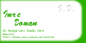 imre doman business card