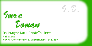 imre doman business card